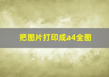 把图片打印成a4全图