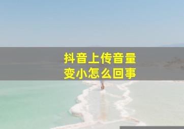 抖音上传音量变小怎么回事