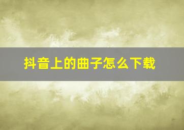 抖音上的曲子怎么下载