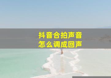 抖音合拍声音怎么调成回声