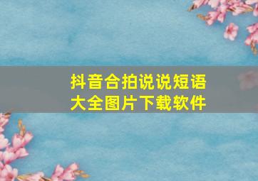 抖音合拍说说短语大全图片下载软件