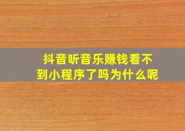 抖音听音乐赚钱看不到小程序了吗为什么呢