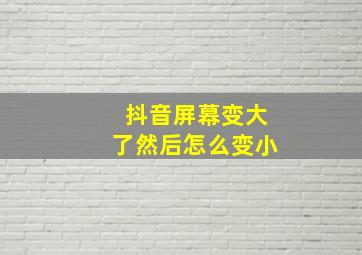 抖音屏幕变大了然后怎么变小