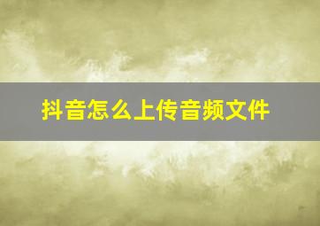 抖音怎么上传音频文件