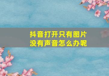 抖音打开只有图片没有声音怎么办呢