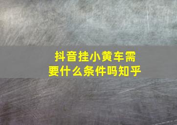 抖音挂小黄车需要什么条件吗知乎