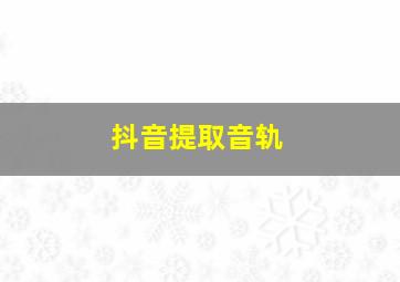 抖音提取音轨