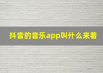 抖音的音乐app叫什么来着