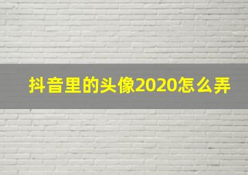 抖音里的头像2020怎么弄