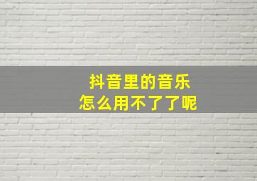 抖音里的音乐怎么用不了了呢