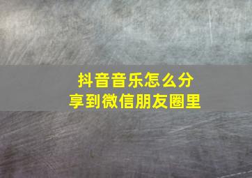 抖音音乐怎么分享到微信朋友圈里