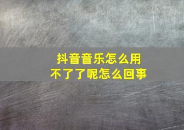 抖音音乐怎么用不了了呢怎么回事