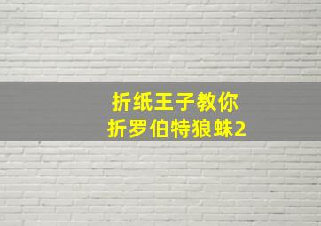 折纸王子教你折罗伯特狼蛛2