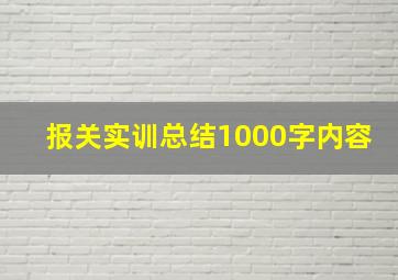 报关实训总结1000字内容