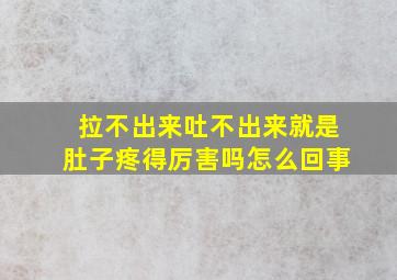 拉不出来吐不出来就是肚子疼得厉害吗怎么回事