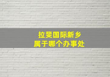 拉斐国际新乡属于哪个办事处