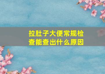 拉肚子大便常规检查能查出什么原因