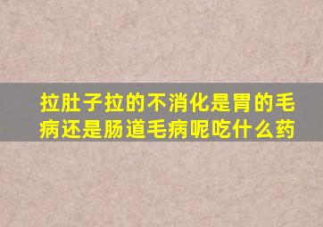 拉肚子拉的不消化是胃的毛病还是肠道毛病呢吃什么药