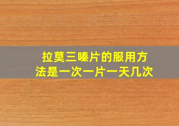 拉莫三嗪片的服用方法是一次一片一天几次