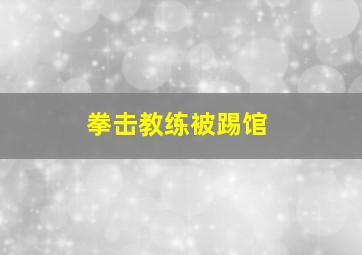 拳击教练被踢馆