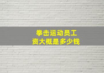 拳击运动员工资大概是多少钱