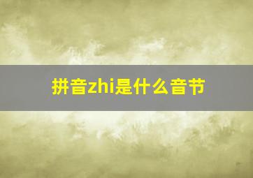 拼音zhi是什么音节