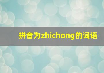 拼音为zhichong的词语