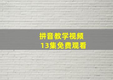 拼音教学视频13集免费观看