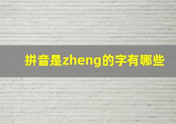 拼音是zheng的字有哪些