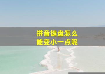 拼音键盘怎么能变小一点呢