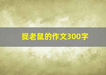 捉老鼠的作文300字