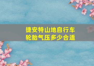 捷安特山地自行车轮胎气压多少合适