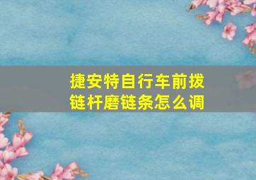 捷安特自行车前拨链杆磨链条怎么调