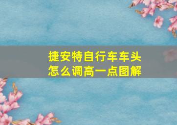 捷安特自行车车头怎么调高一点图解