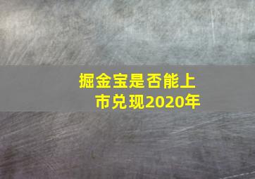 掘金宝是否能上市兑现2020年