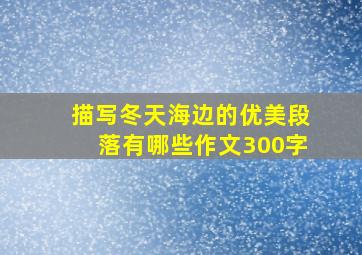 描写冬天海边的优美段落有哪些作文300字