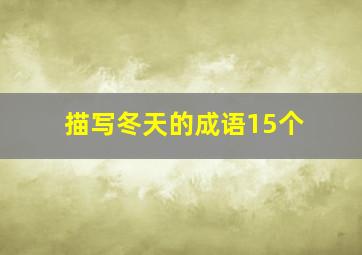 描写冬天的成语15个