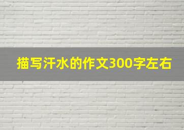 描写汗水的作文300字左右