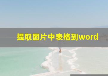 提取图片中表格到word