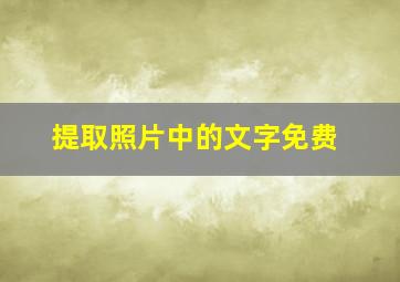 提取照片中的文字免费