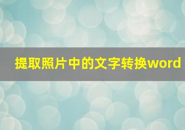 提取照片中的文字转换word