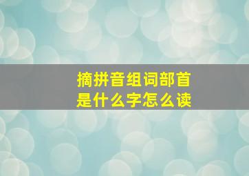 摘拼音组词部首是什么字怎么读