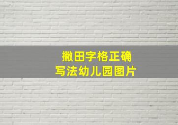 撇田字格正确写法幼儿园图片