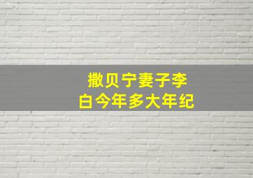 撒贝宁妻子李白今年多大年纪