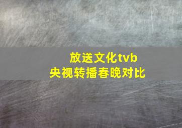 放送文化tvb央视转播春晚对比