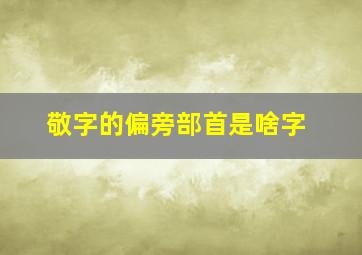 敬字的偏旁部首是啥字