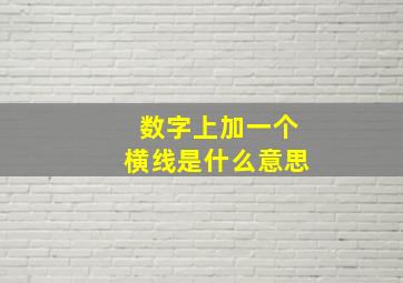 数字上加一个横线是什么意思