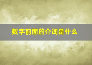 数字前面的介词是什么