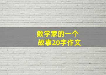 数学家的一个故事20字作文