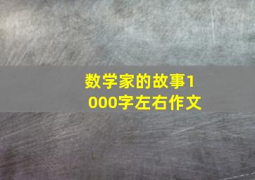 数学家的故事1000字左右作文